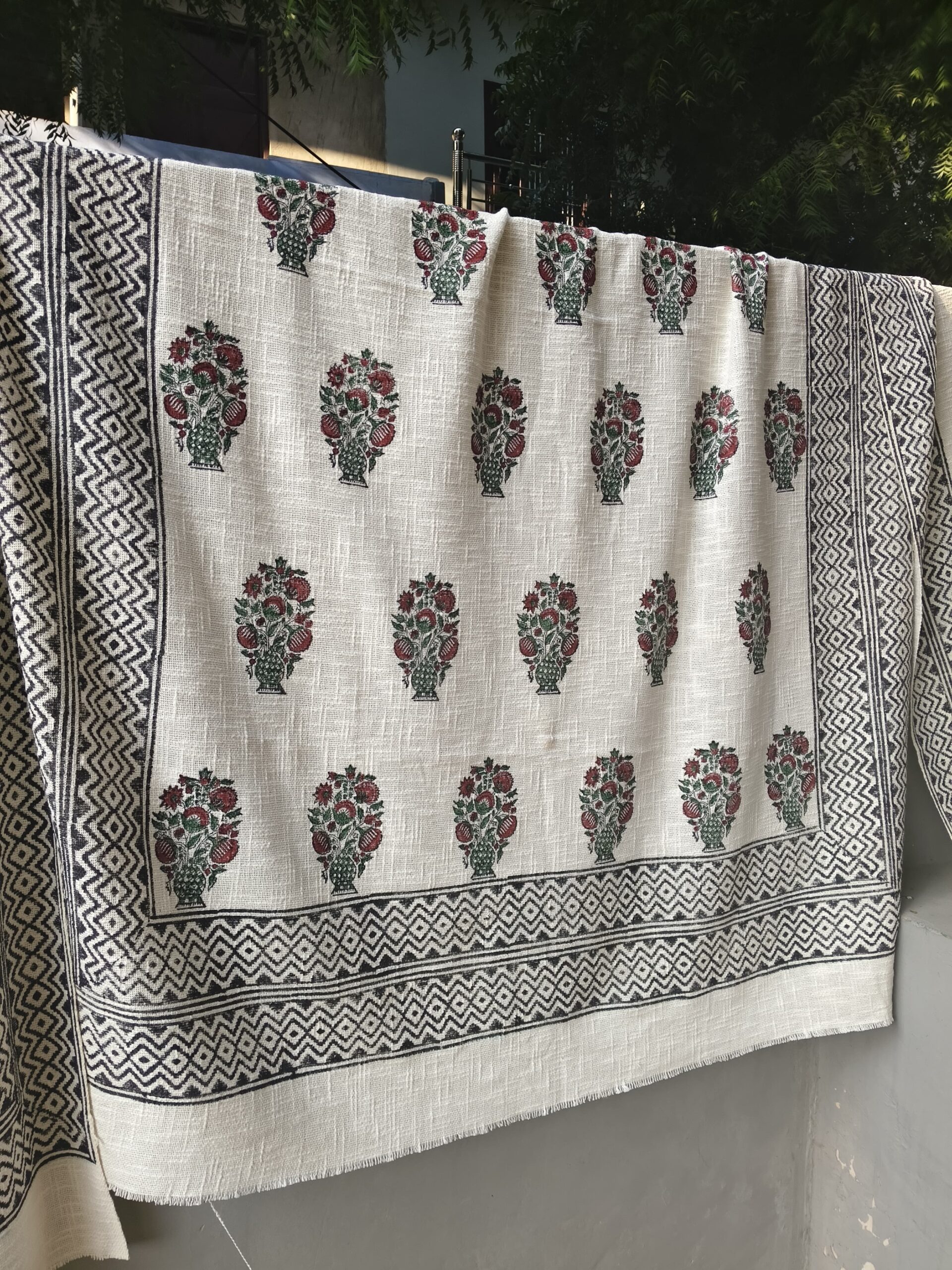 Handmade Jaipur Block Printed Cotton Throw Blanket – Boho Floral Design, Eco-Friendly Bed & Sofa Throw - Image 8