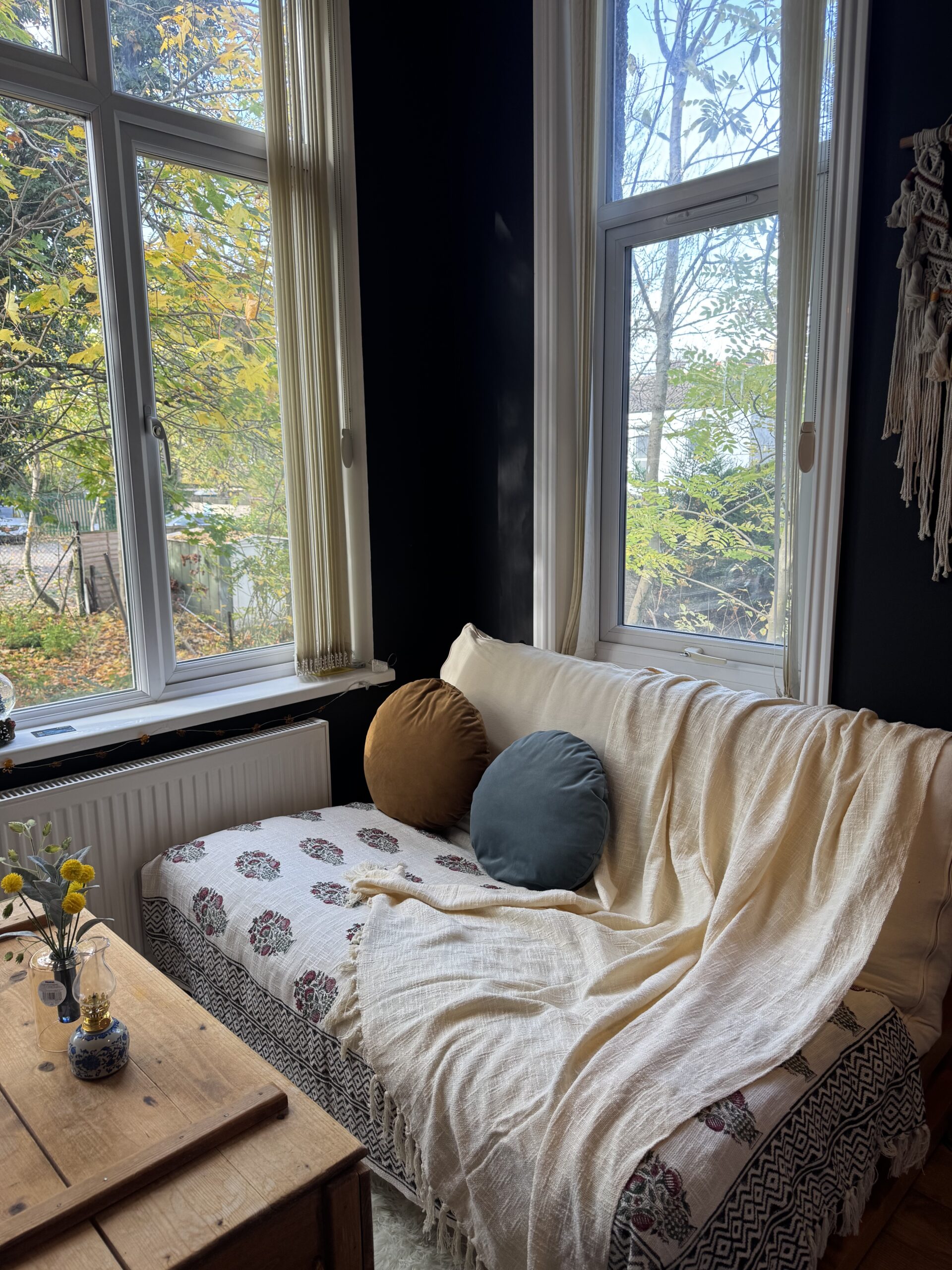 Handwoven Jaipur Cream Cotton Throw Blanket - Image 3