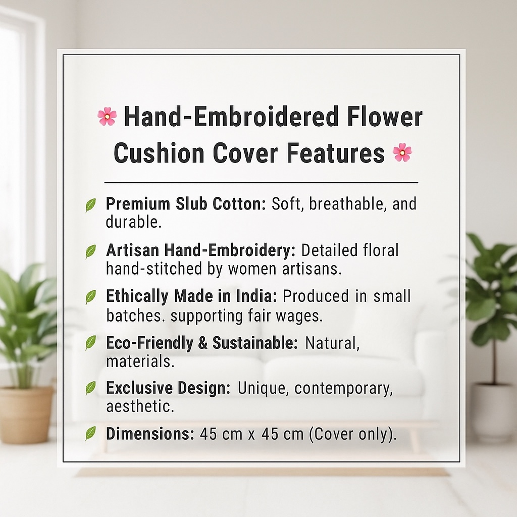 Hand-Embroidered Garden Cushion - Image 3