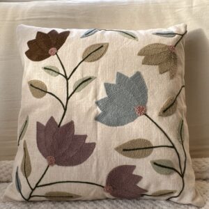 Modern Tulip Machine Embroidered Cushion Cover