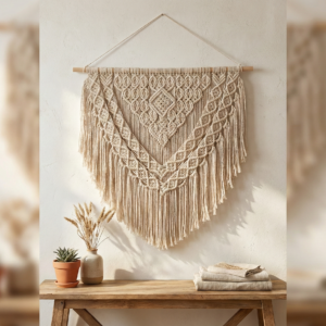 Handwoven Macramé Wall Hanging - 100% Cotton New without tags