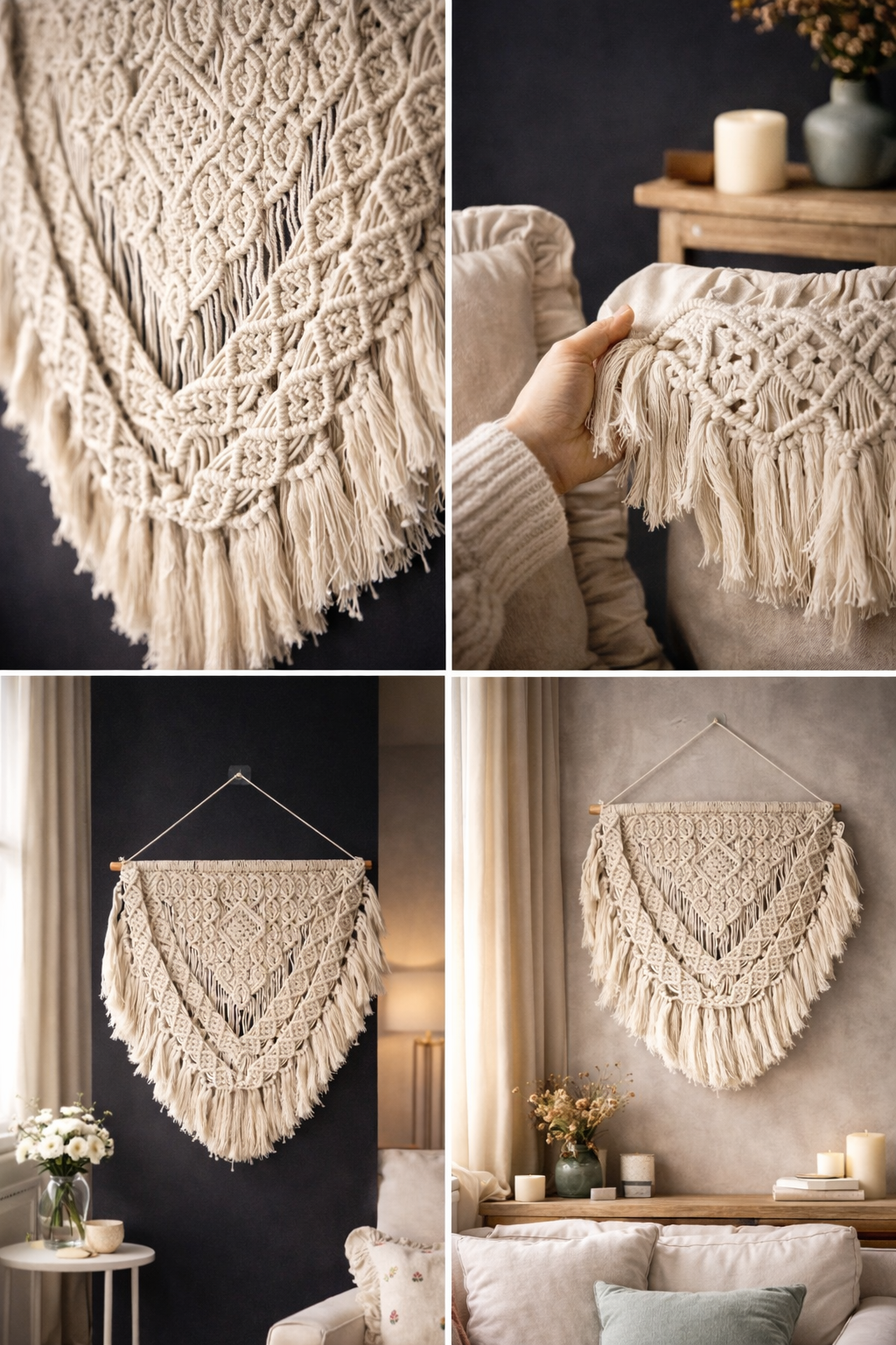 Handwoven Macramé Wall Hanging - 100% Cotton New without tags - Image 5